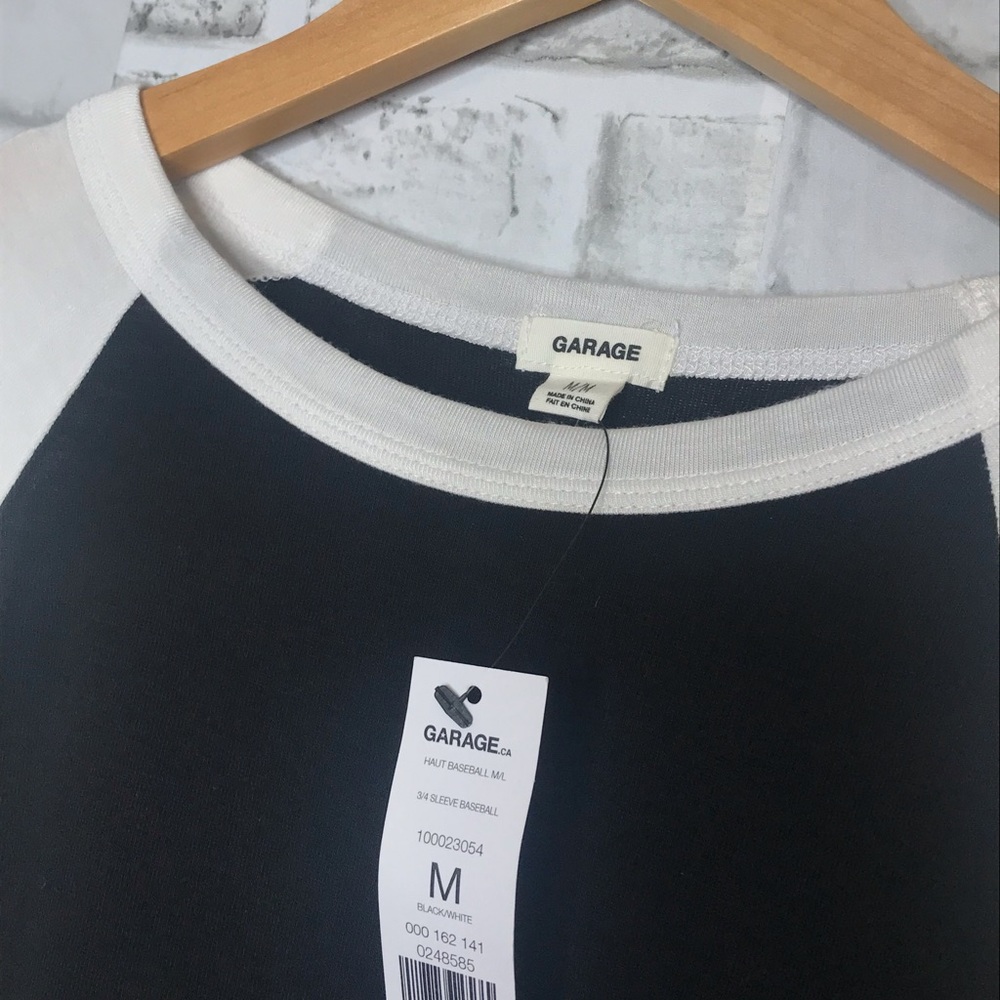 NWT Black and White Garage Long Sleeve Top - Picture 4 of 8